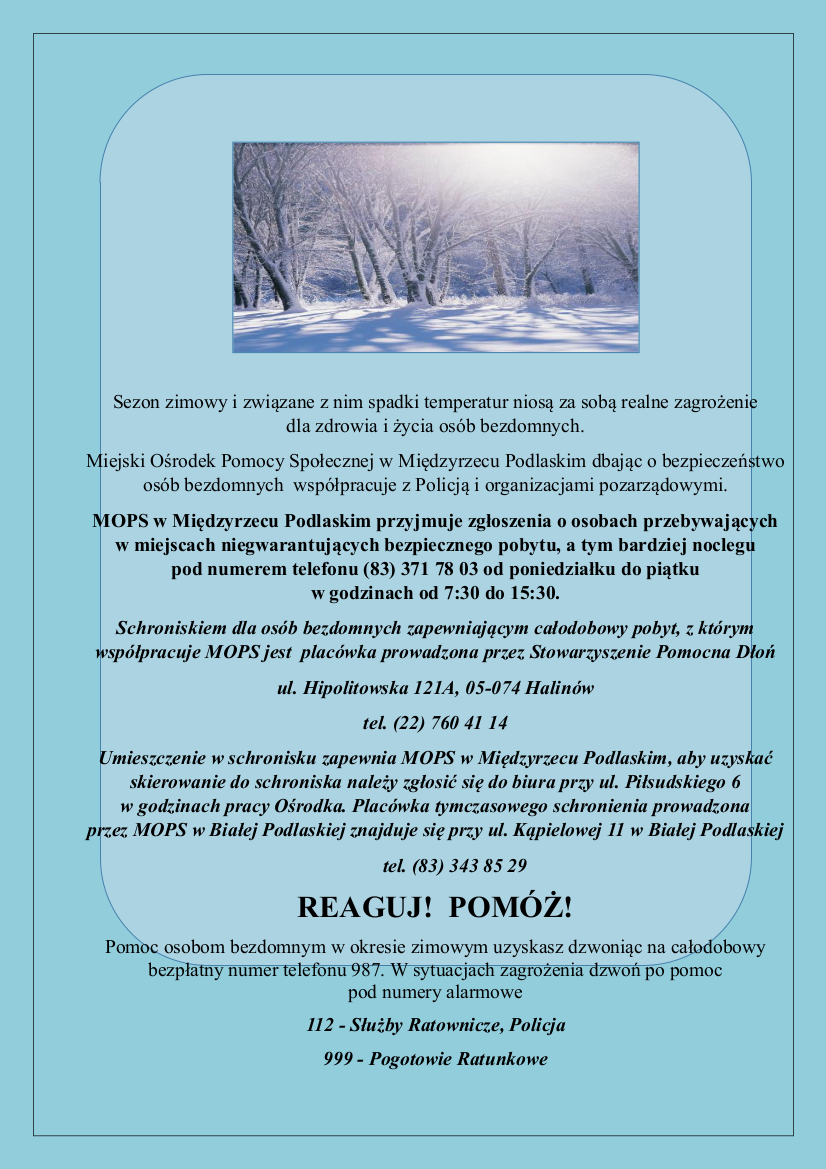 Plakat - REAGUJ! POMÓŻ!