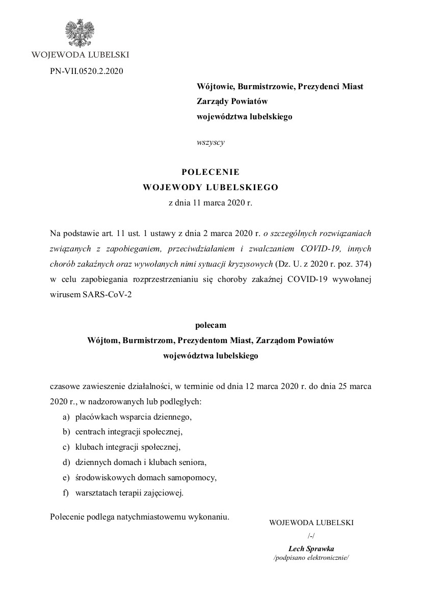 grafika - polecenie Wojewody Lubelskiego