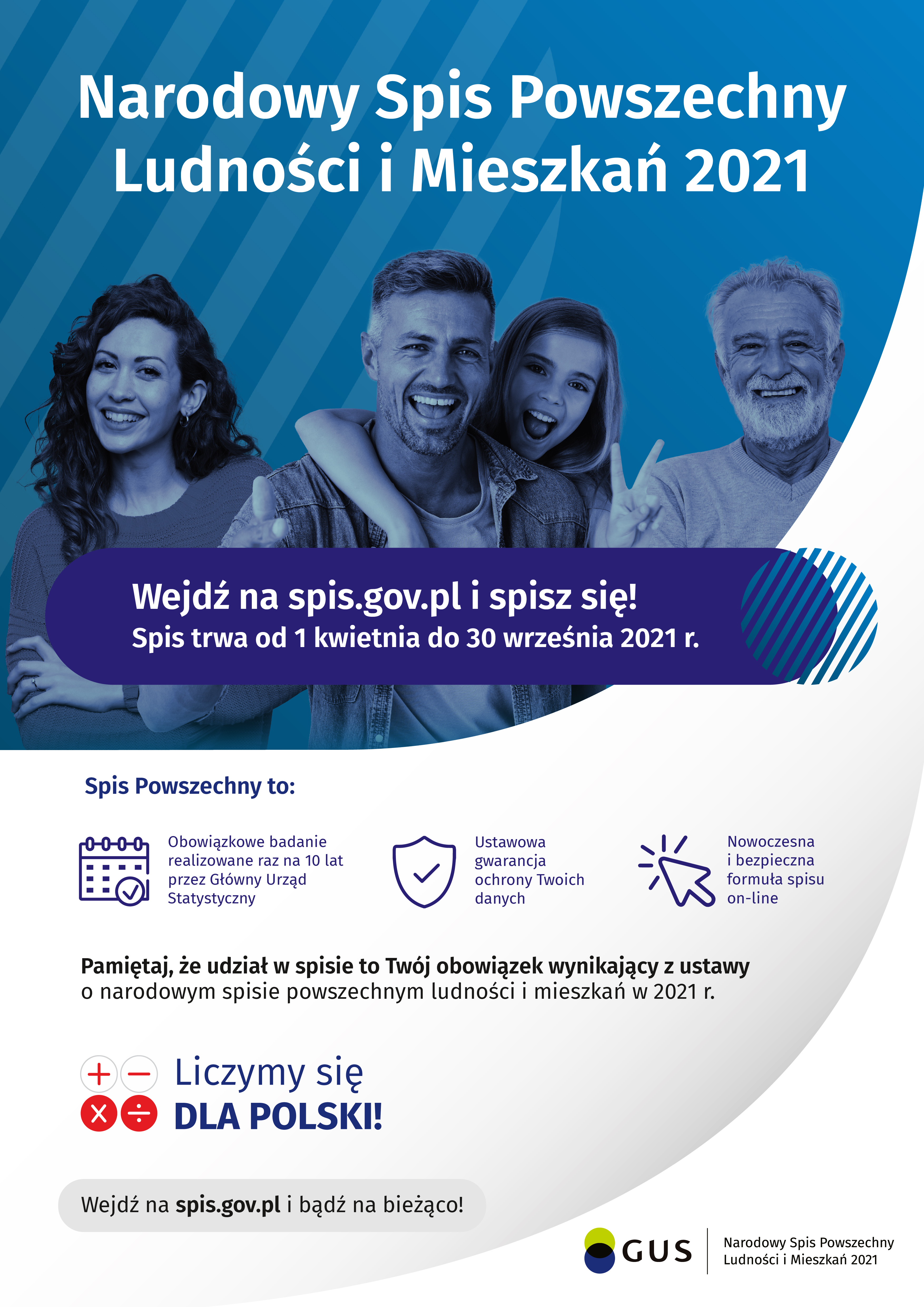 Plakat - Narodowy Spis Powszechny Ludności i mieszkań 2021
